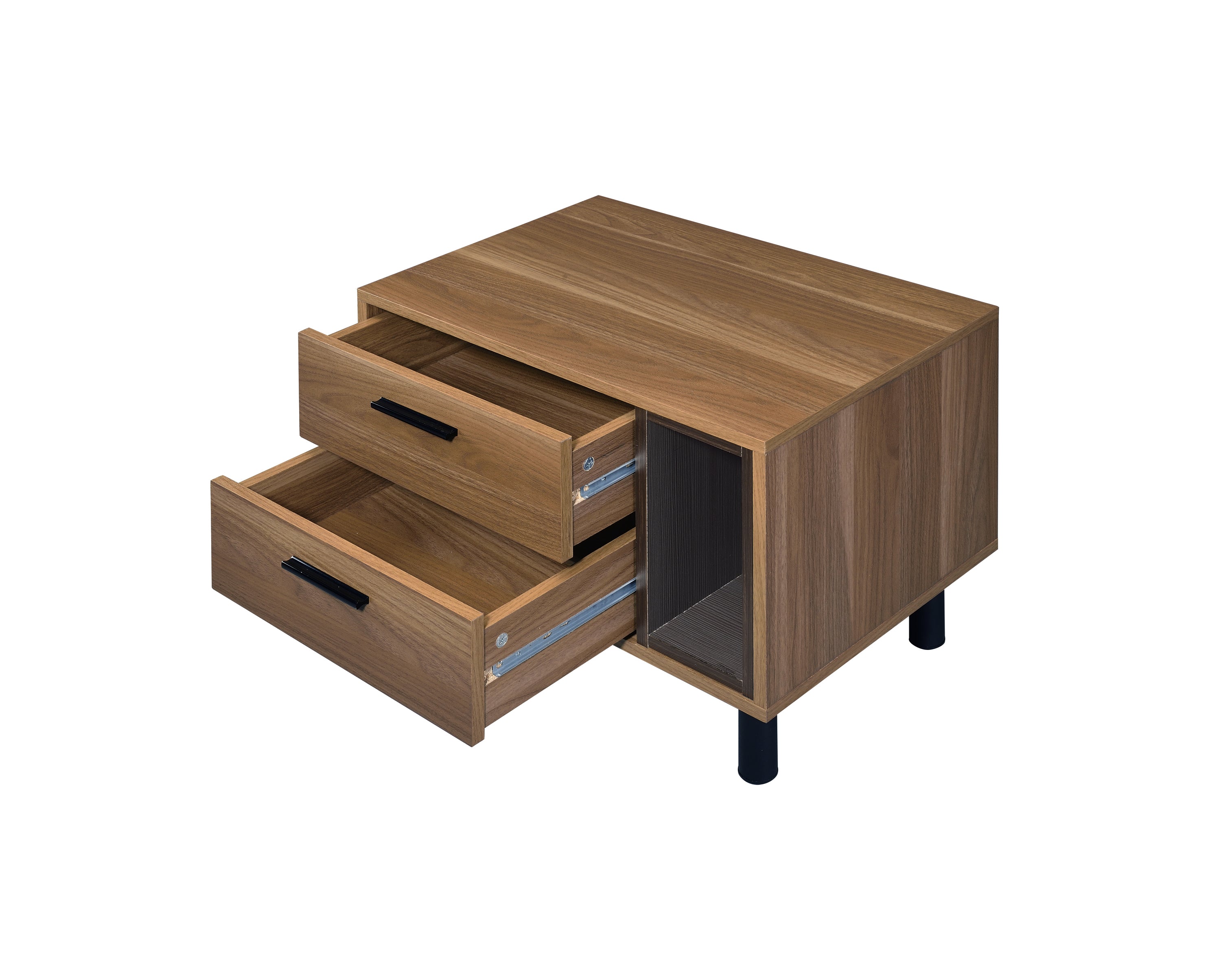Modern Accent Table - Brown Oak & Black Finish