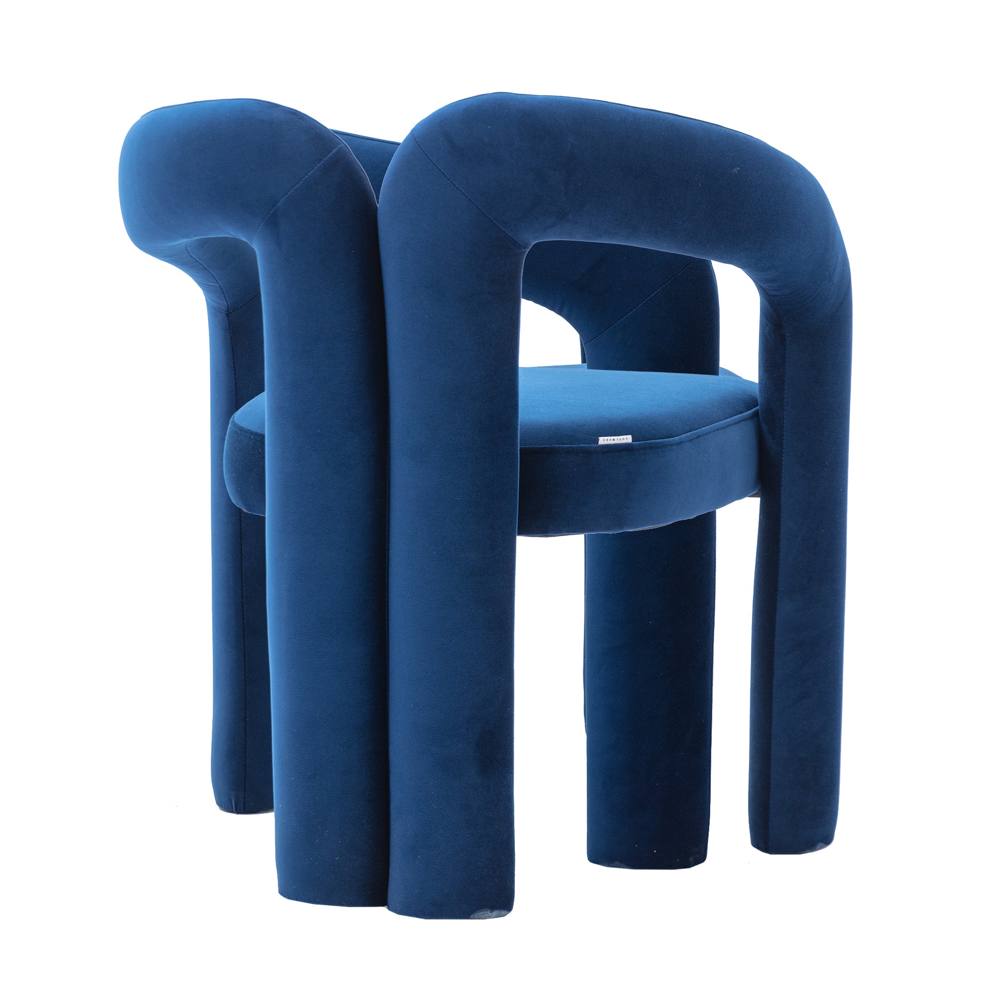 Contemporary Designed  Fabric Upholstered Accent/Dining Chair /Barrel Side Chairs (Set of 2) - Navy