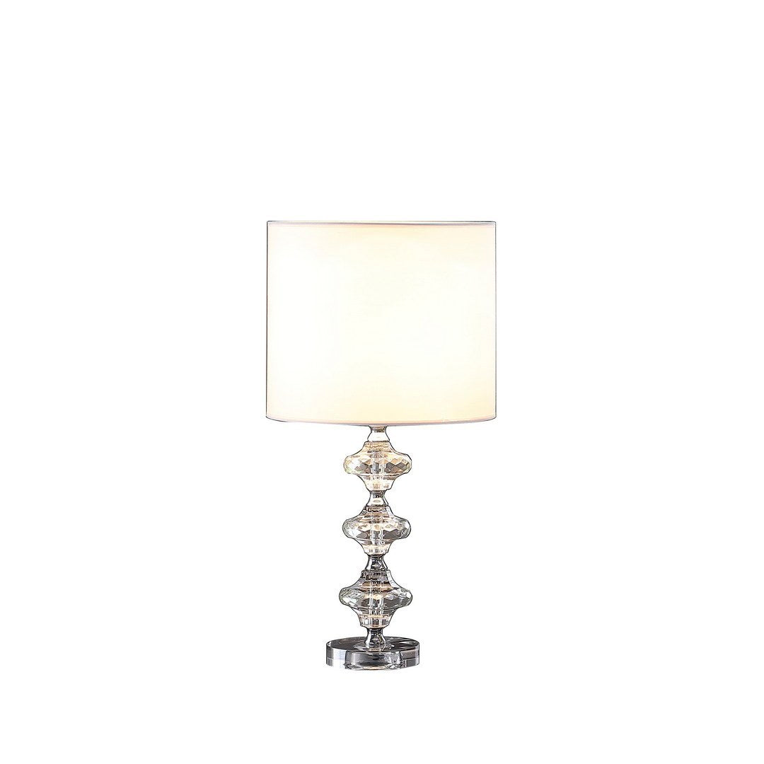 Geometric Prism Solid Crystal Table Lamp - Chrome Silver