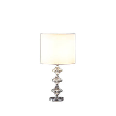 Geometric Prism Solid Crystal Table Lamp - Chrome Silver