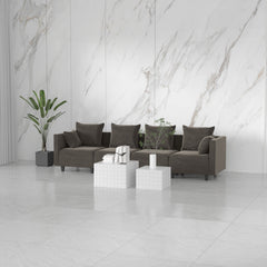 Sectional Sofa modular Couch L Shape with  Pillows - Camel