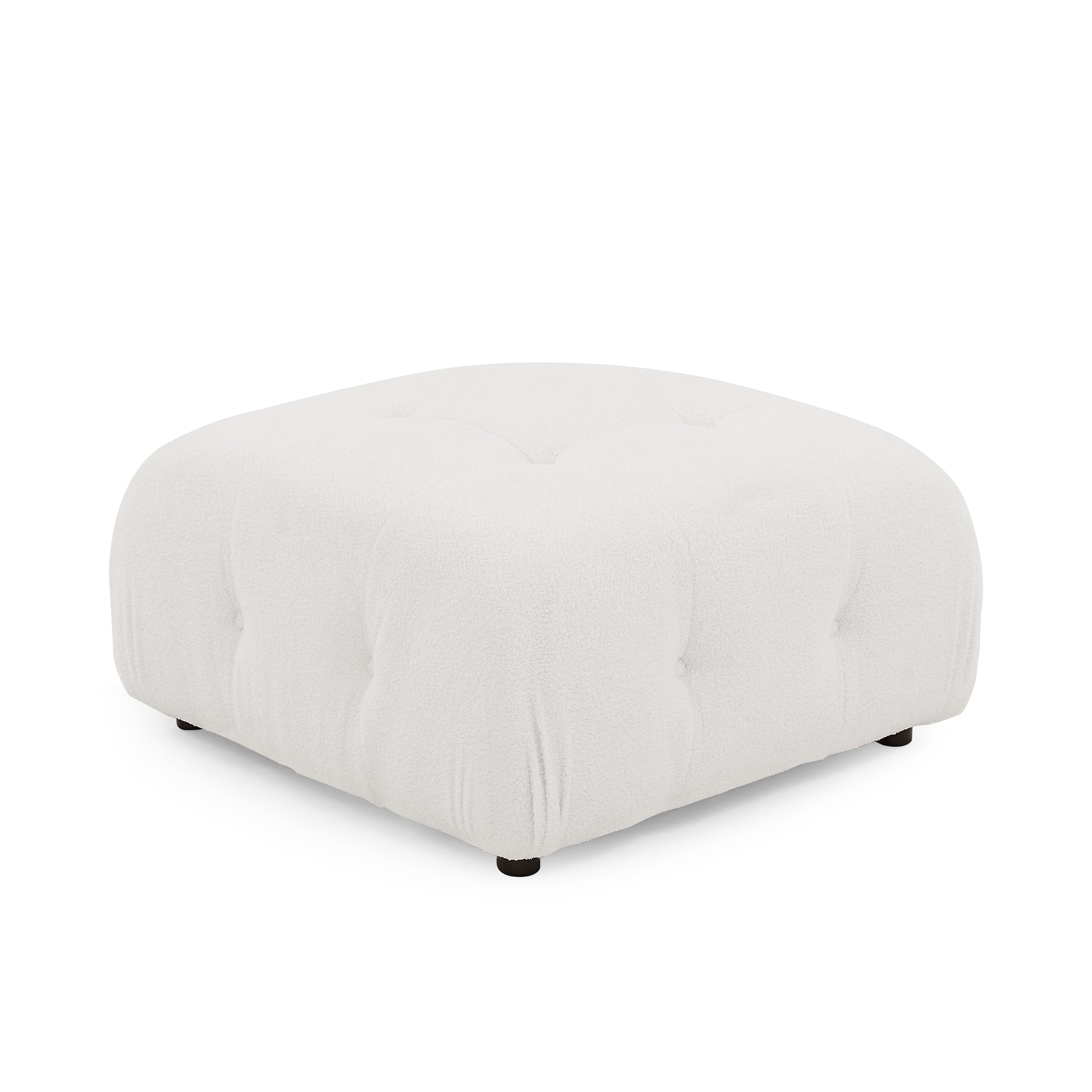 Modular Sectional Sofa, Button Tufted Designed and DIY Combination,L Shaped Couch with Reversible Ottoman - Ivory Teddy Fabric