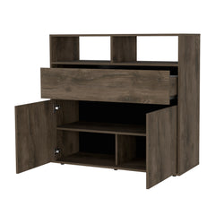 Rectangle Dresser 1-Drawer 2-Shelf - Dark Brown
