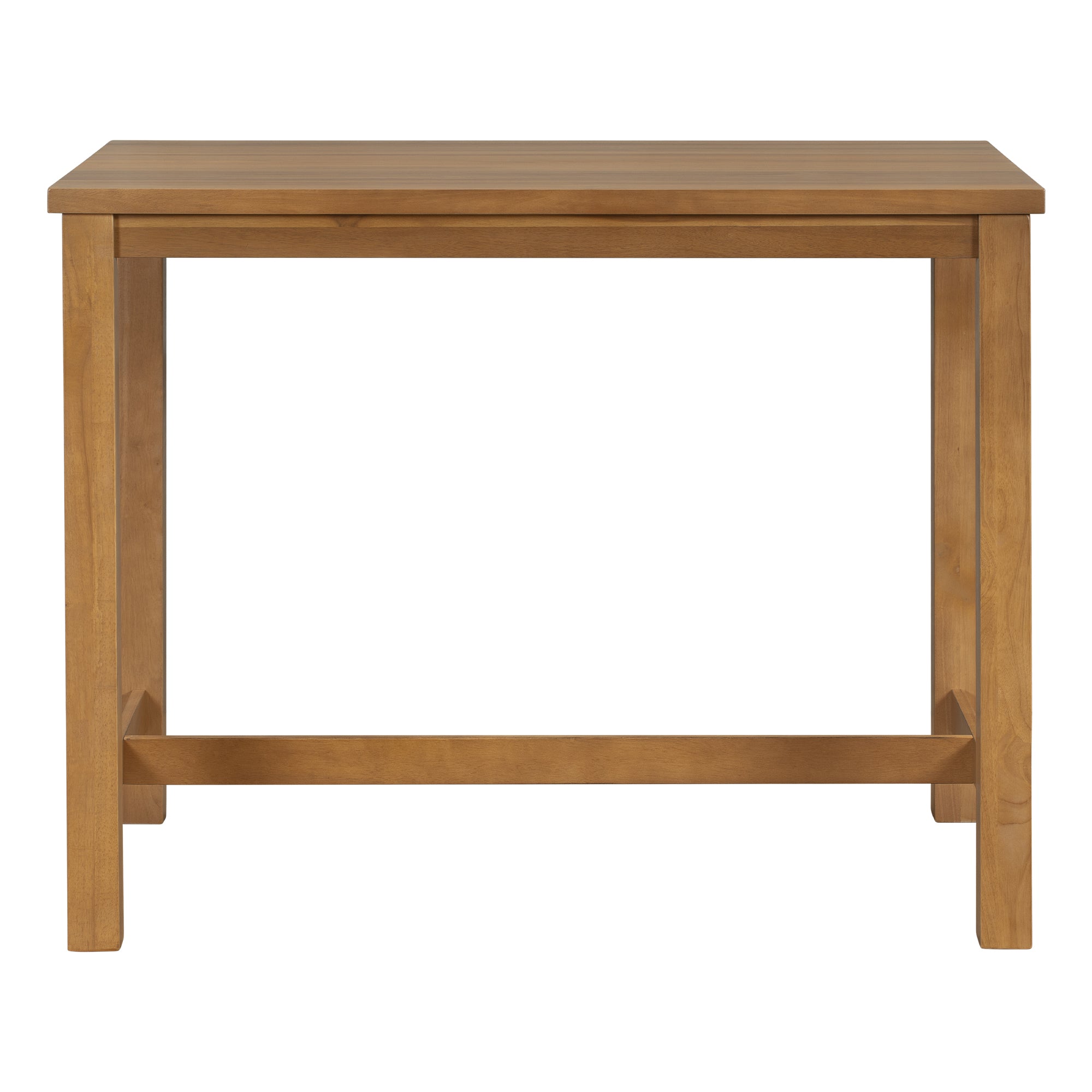4 Piece Rustic Wooden Counter Height Dining Table Set with Upholstered Bench - Natural+Beige