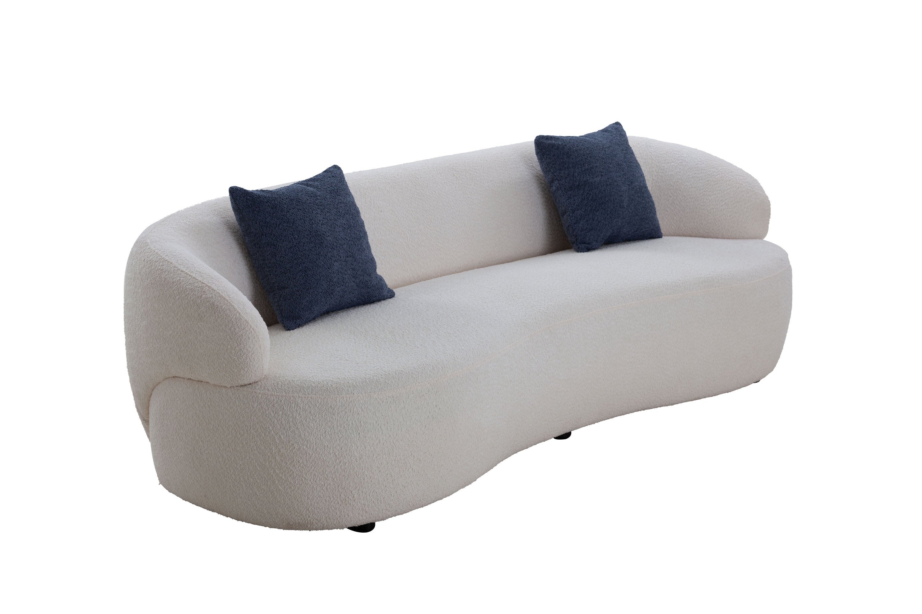 Cloud Couch Boucle Modern Curved Sofa Living Room