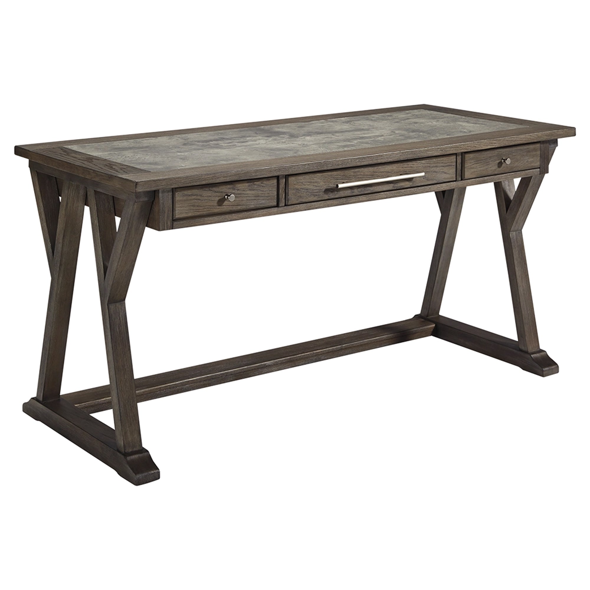 Rustic 60" Casual Home Office Desk - Brown Gray
