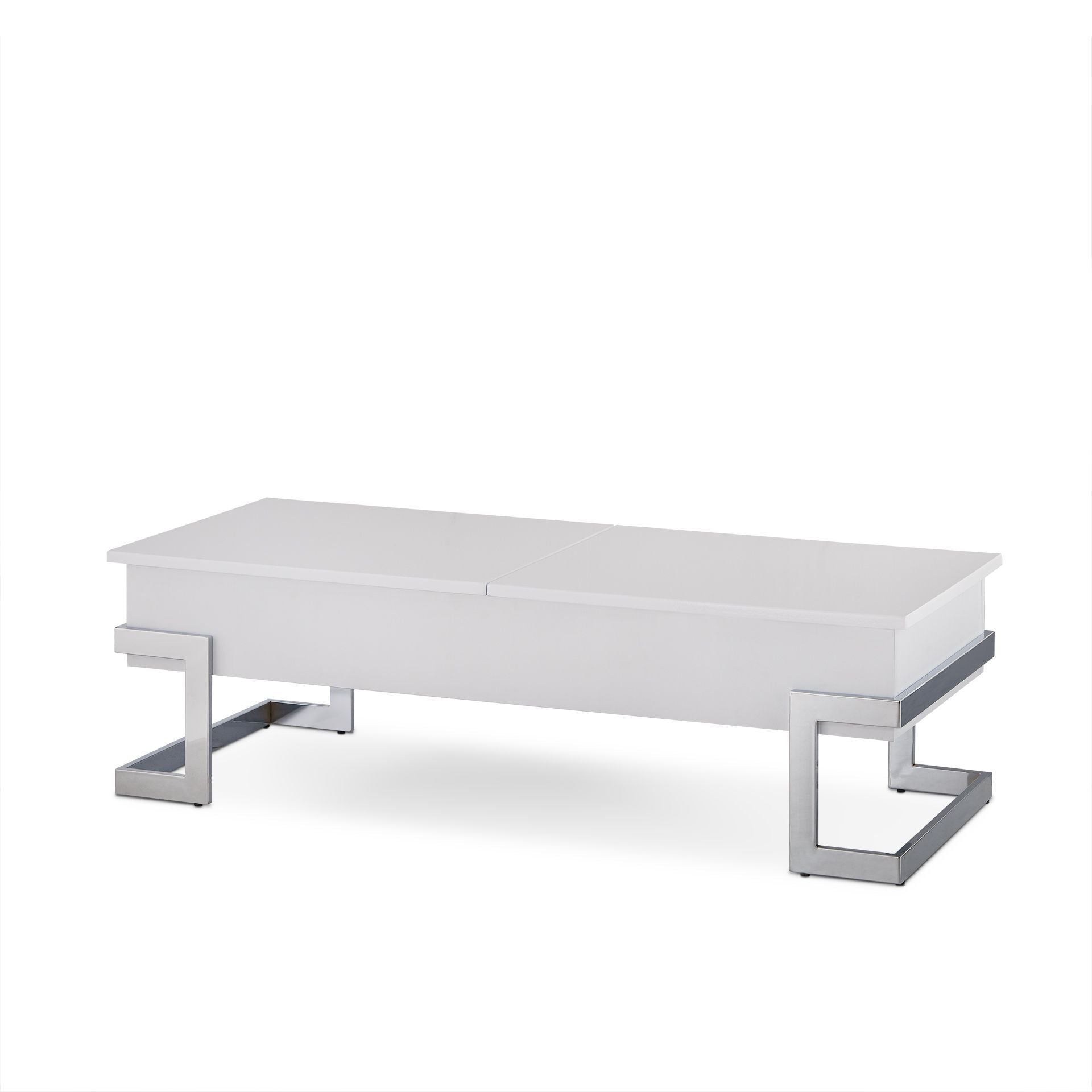 Calnan Coffee Table - White & Chrome