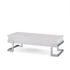 Calnan Coffee Table - White & Chrome