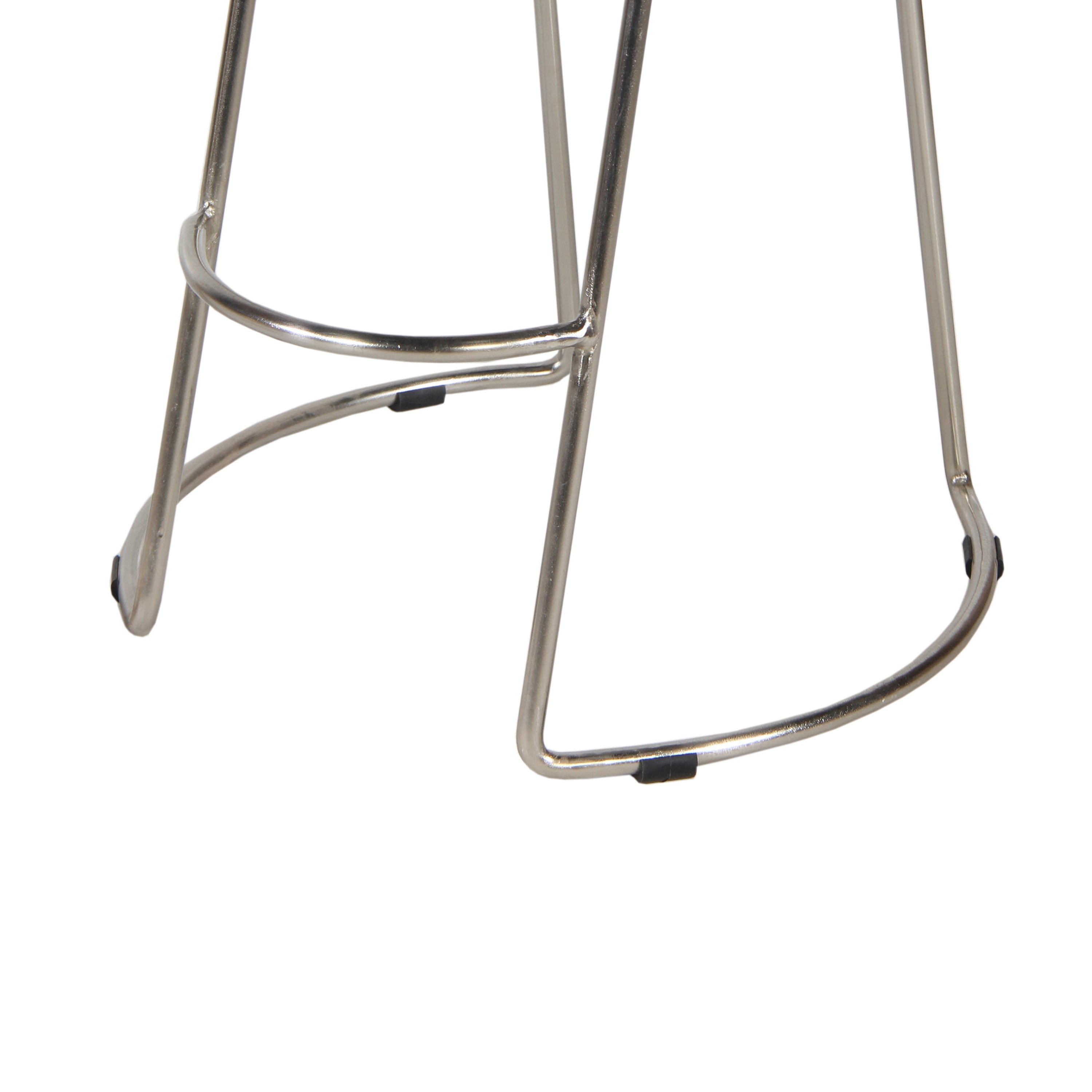 Farmhouse Counter Height Barstool with Wooden Saddle Seat - Brown and Silver