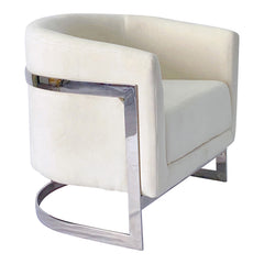 Elegant Modern White and Silver Sofa Chair