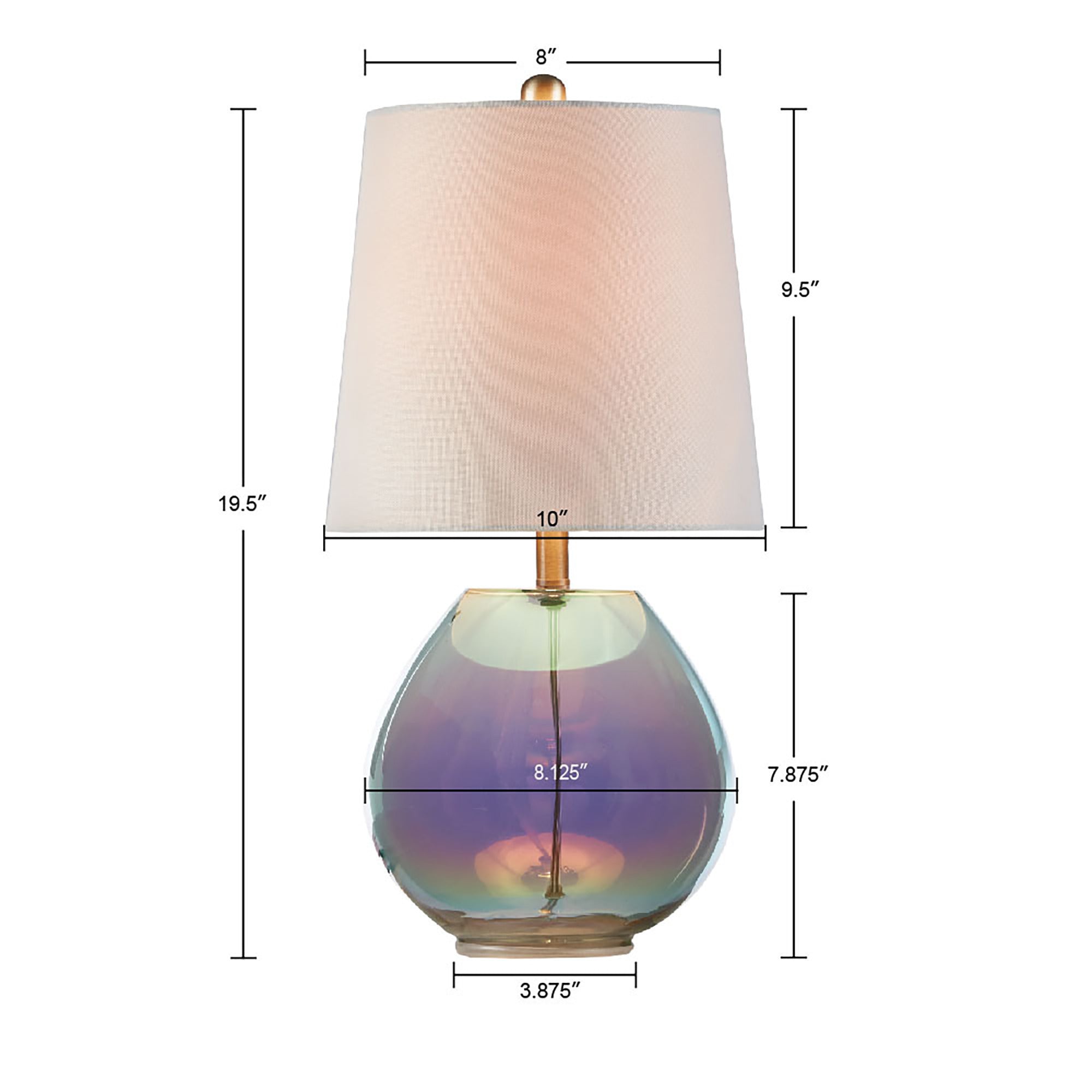 Elegant Iridescent/ White Glass Table Lamp (1 lamp)