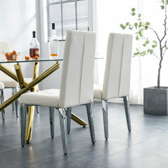 Modern Style Kitchen Upholstered High backrest Dining Chairs (Set of 2) - Beige