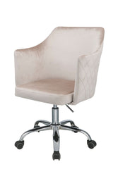 Modern Office Chair - Champagne Velvet & Chrome