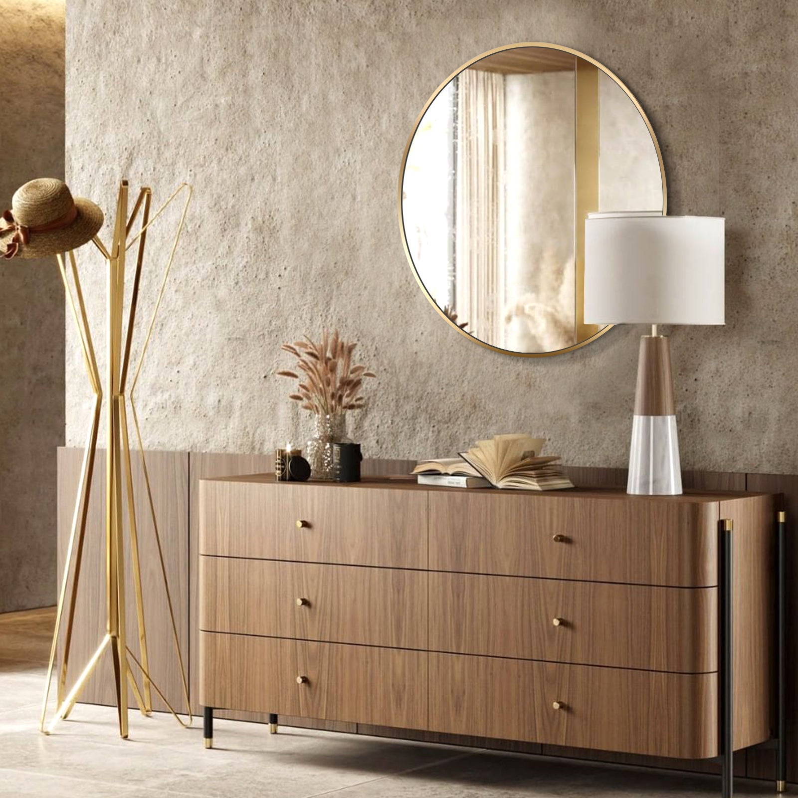Gold Round Wall Mirror 20 Inch