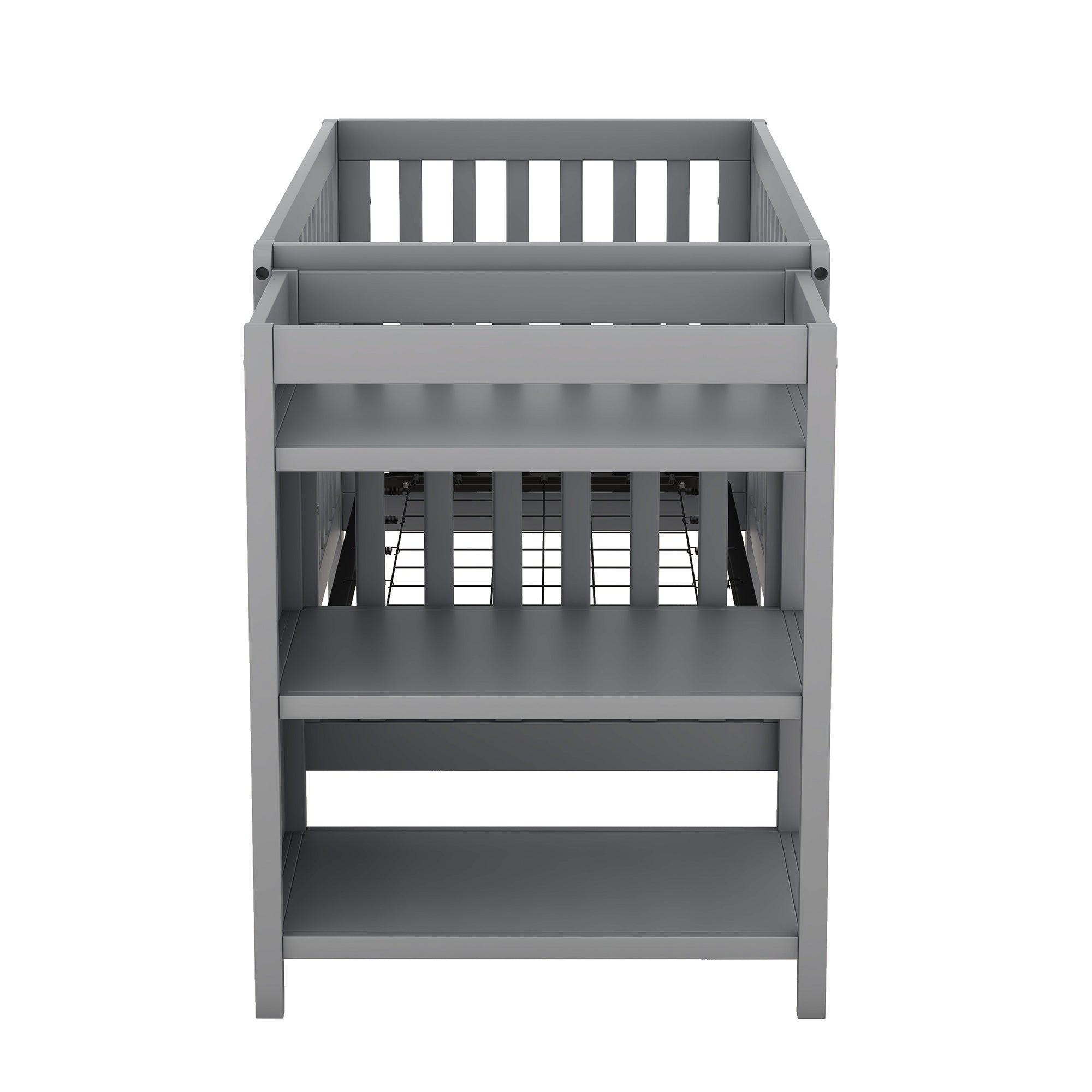 Convertible Crib/Full Size Bed with Changing Table - Gray