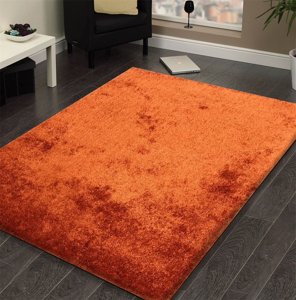 "Fuzzy Shaggy" Hand Tufted Area Rug - Orange