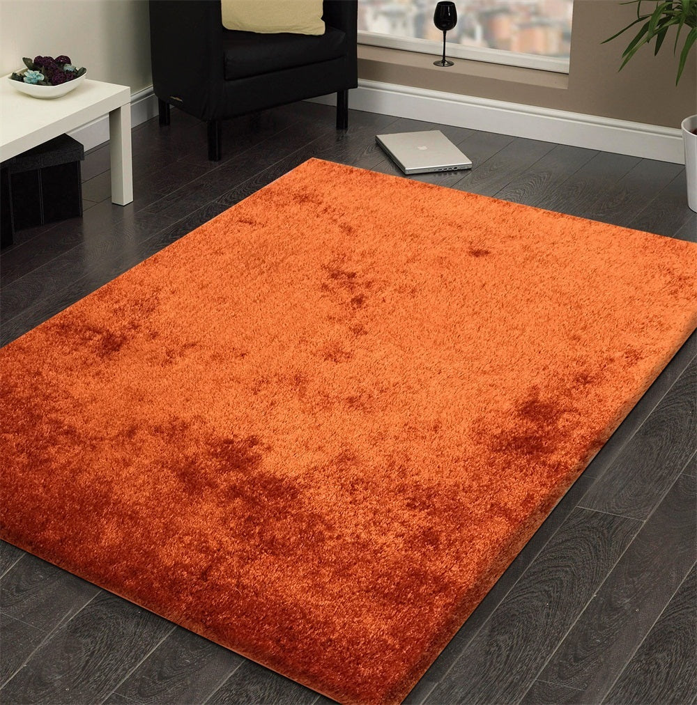 "Fuzzy Shaggy" Hand Tufted Area Rug - Orange