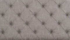 King Size Bed Button-Tufted Upholstered Headboard - Antique White Finish