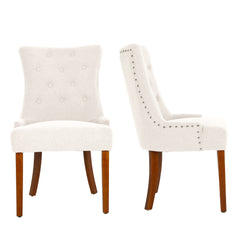 Modern Dining Chairs (Set of 2) - Cream White
