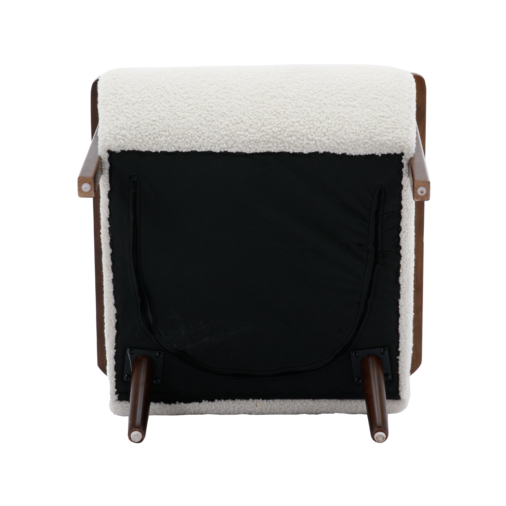 Wood Frame Modern Accent Chair Lounge Chair - White Teddy