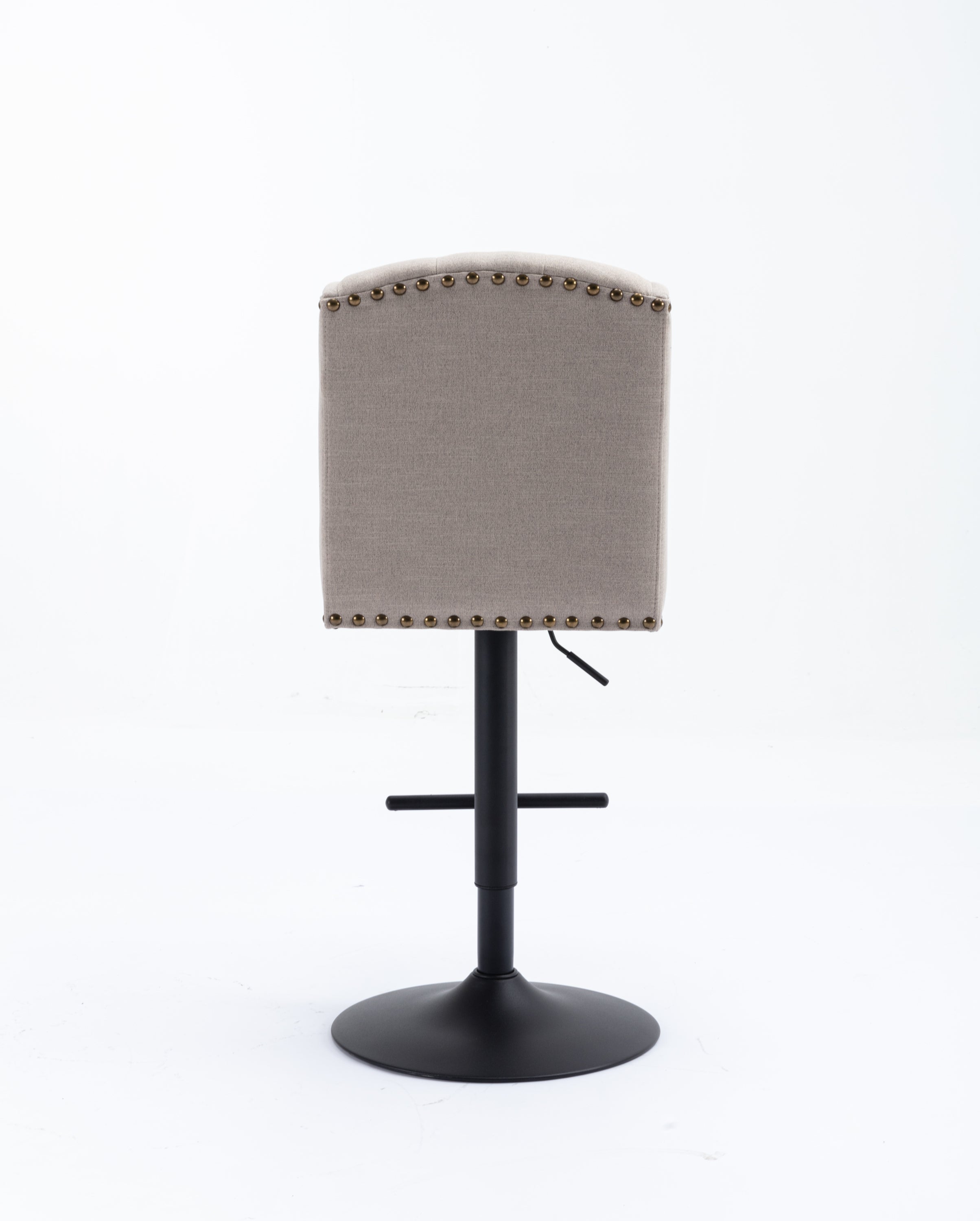Modern Swivel Bar Stools Chair Adjustable Linen Upholstered Stool with Tufted Wing Back (Set of 2) - Cream