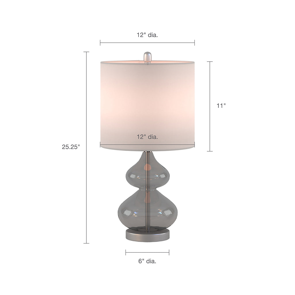 Curved Glass Table Lamp (Set of 2) - Grey