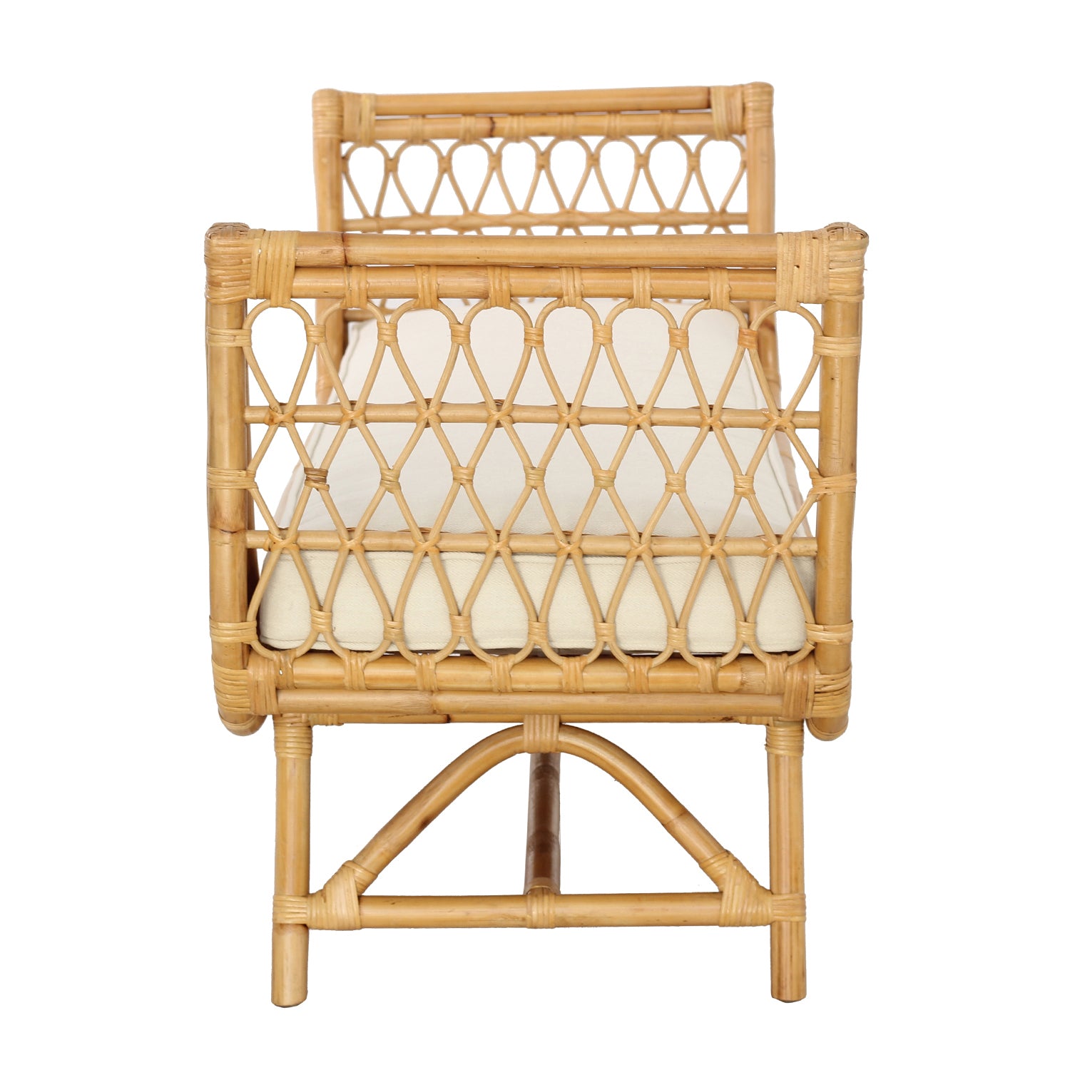 Boho Chic Bench with Cushion - Natural