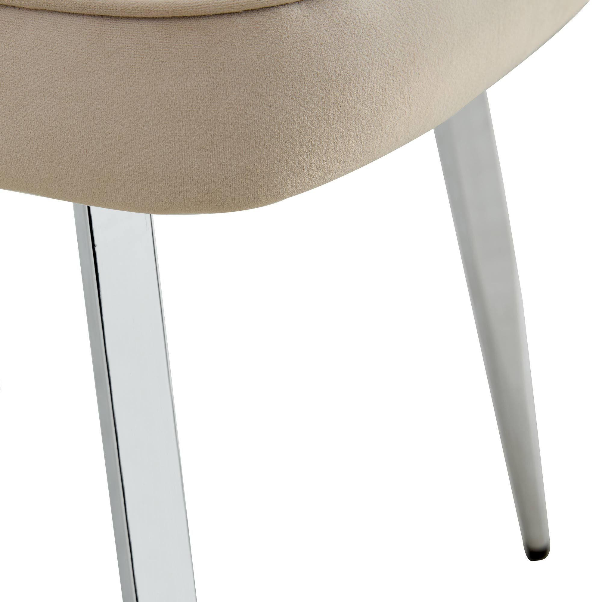 Modern Dining Chair Velvet (Set of 1) - Light Grey