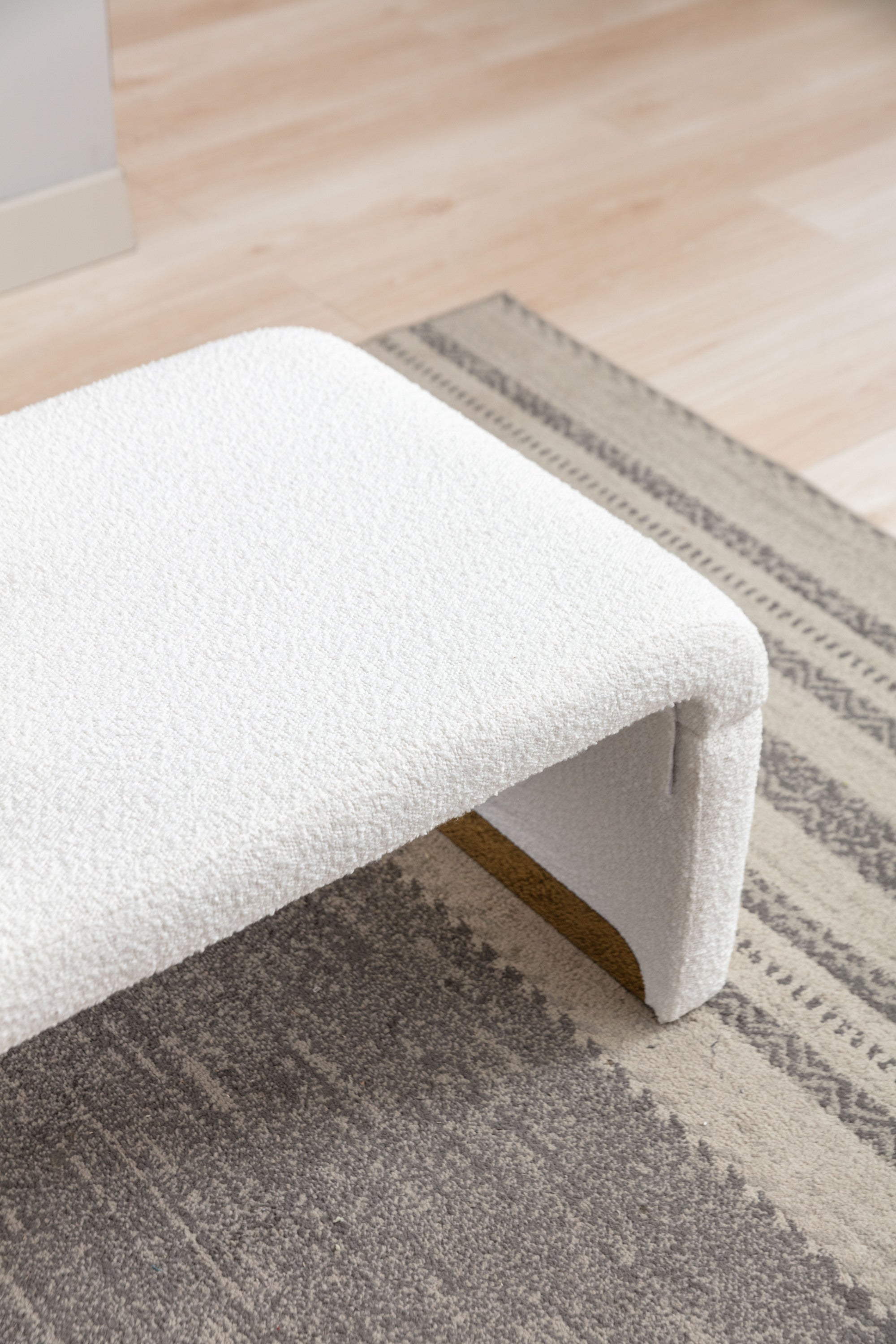 White Fabric Bench