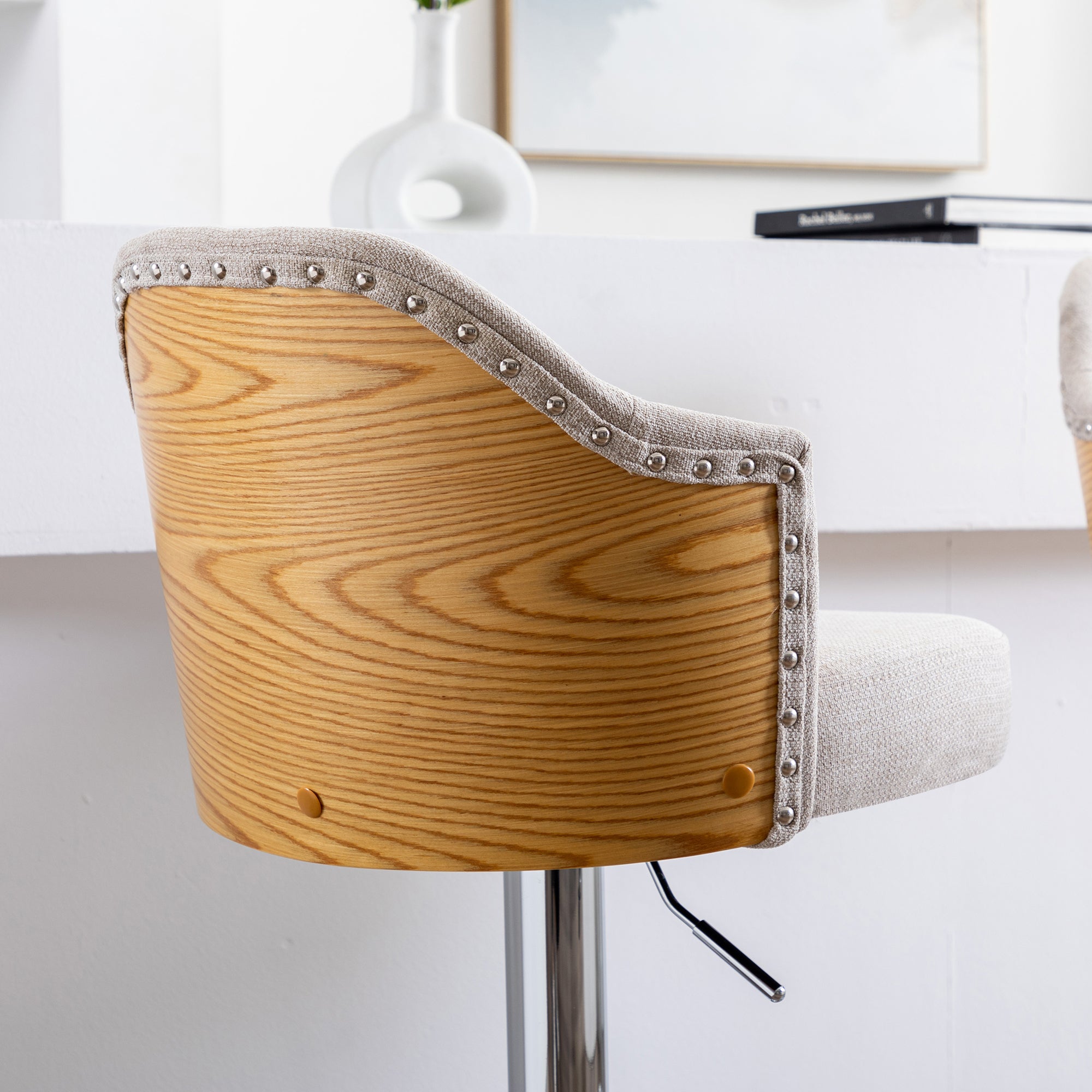 Counter Swivel Bar Stools Adjustable (Set of 2) - Beige