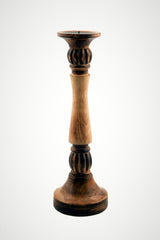 Benzara Mango Wood Vintage Style Candleholder/Candlestick (Set of 3) - Brown
