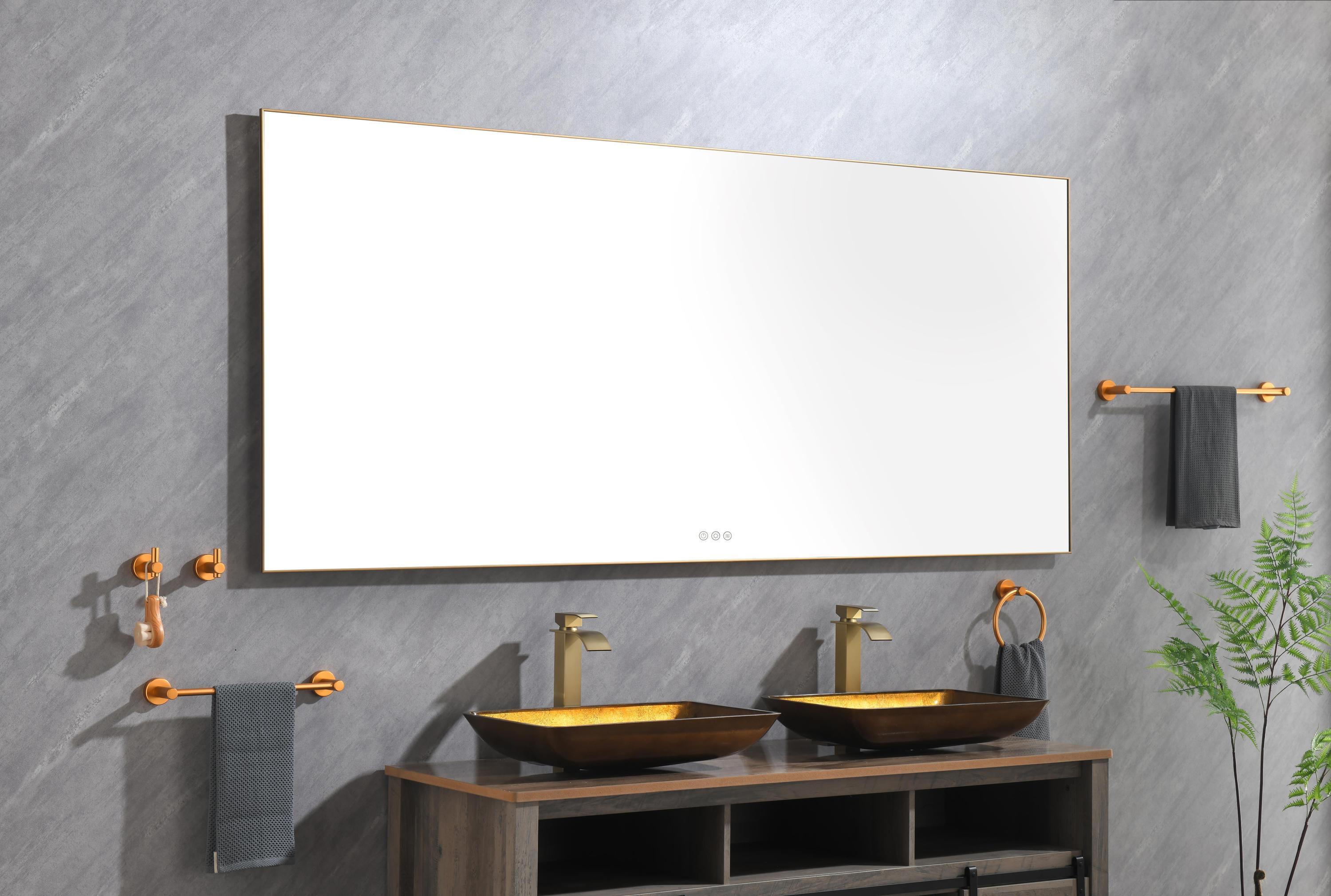 84x 36Inch LED Mirror Bathroom with Back Light, Anti-Fog Memory Large