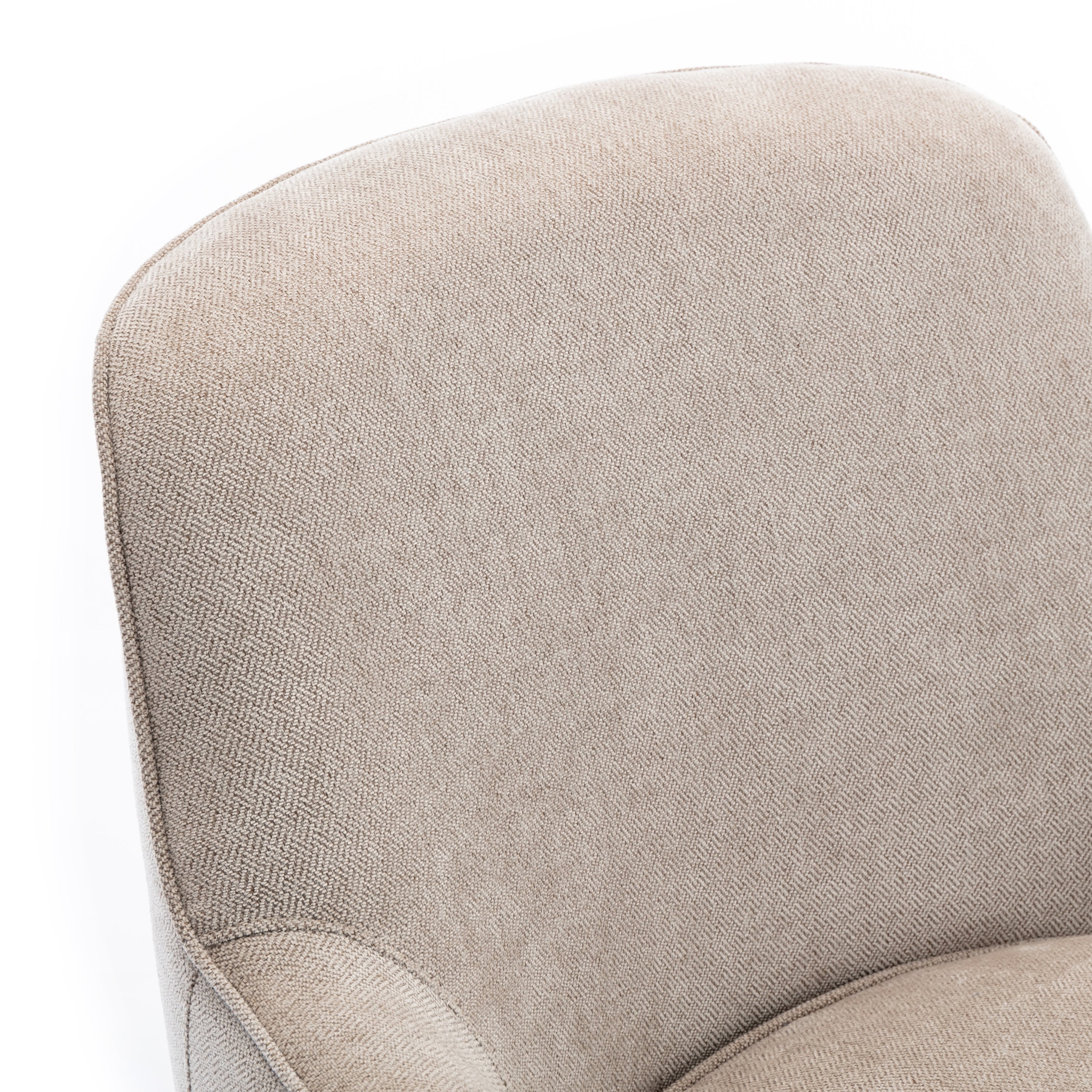 Oatmeal Wood Base Swivel Chair - Natural
