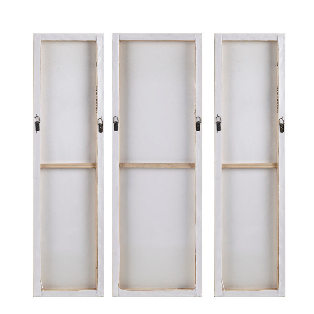 White Mandala Triptych 3-piece Dimensional Resin Canvas Wall Art Set