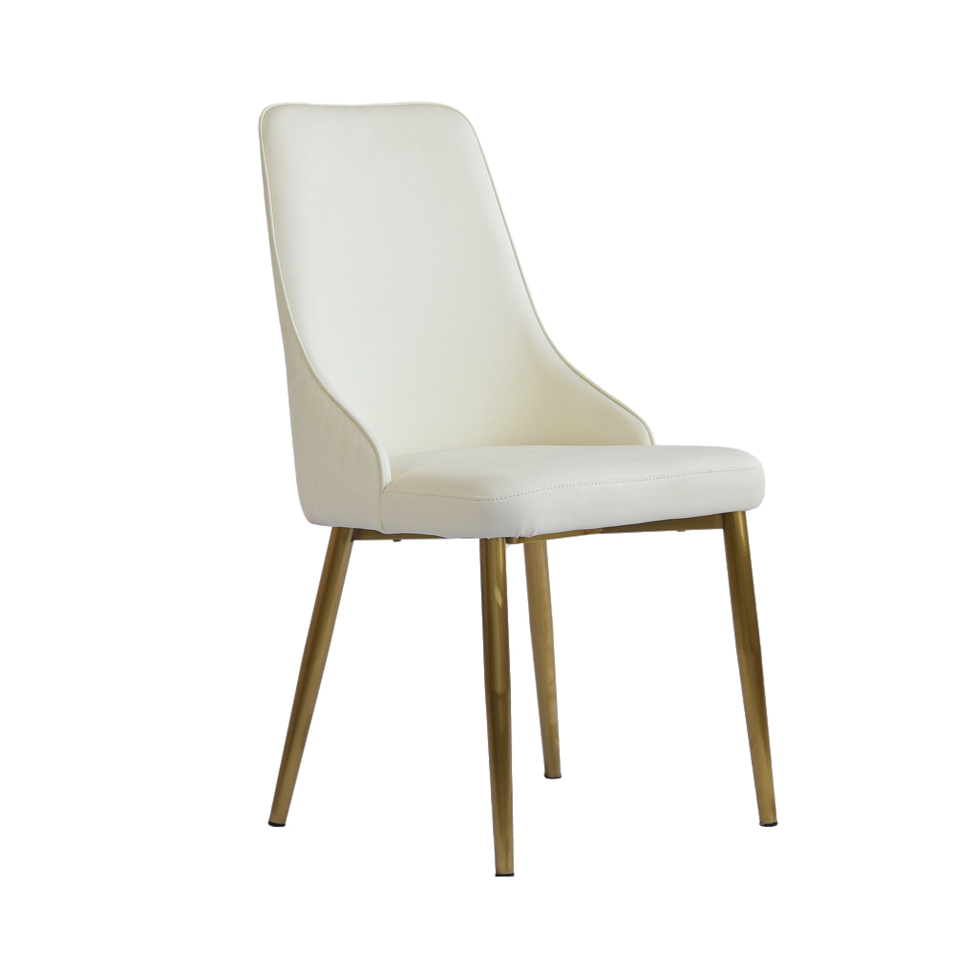 Modern Dining Chairs With Solid Wood Metal Legs (Set of 2) - White