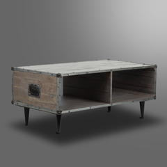 Coffee Table Black Metal Rustic Case