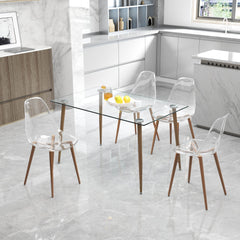 Modern Simple Transparent Dining Chair (Set of 4) - Transparent