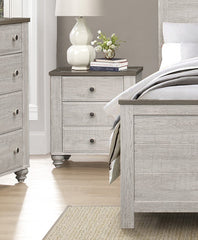Antique Nightstand Drawers Two-Tone Finish Melamine Board Bedroom Furniture