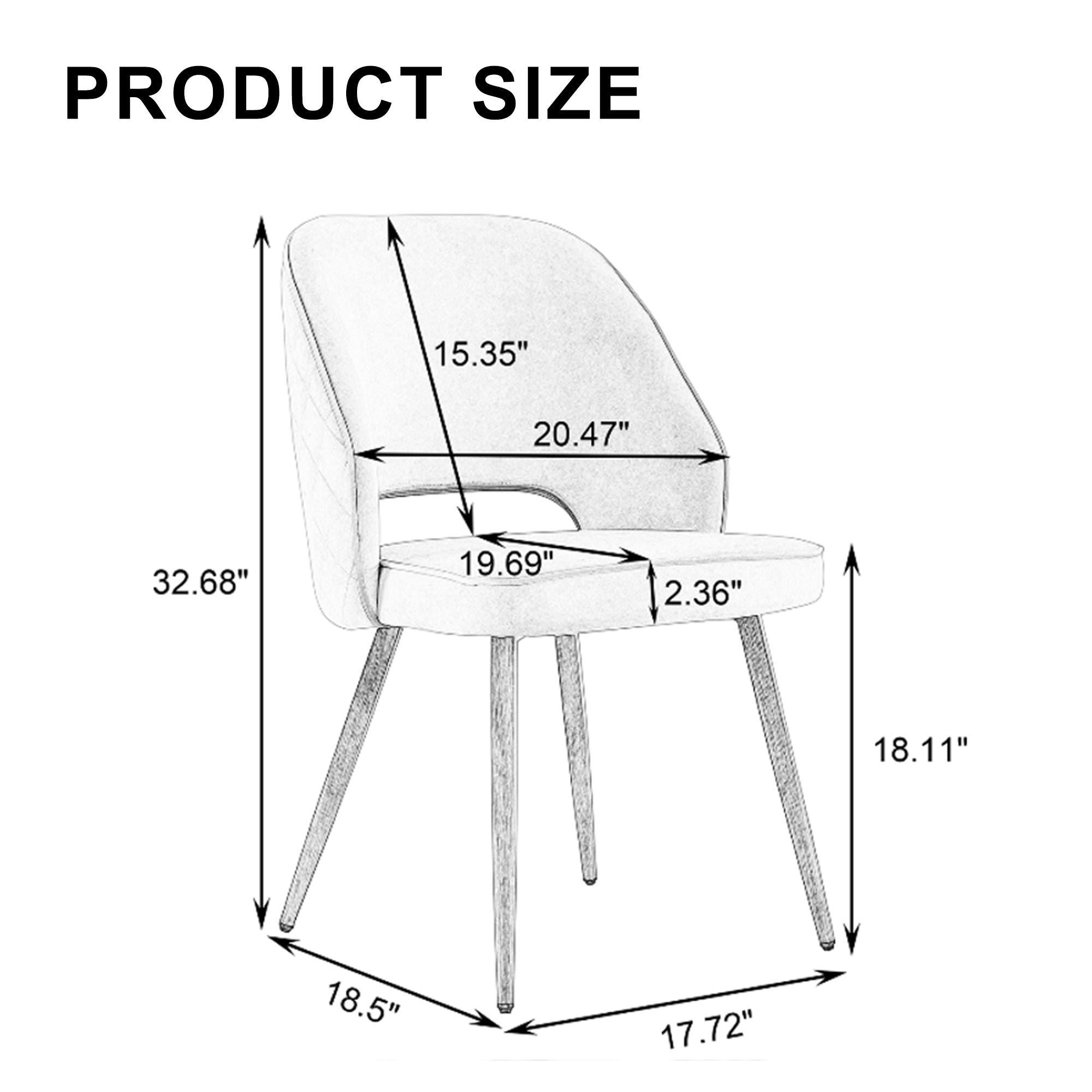 Modern Dining Chair Velvet (Set of 1) - Light Grey