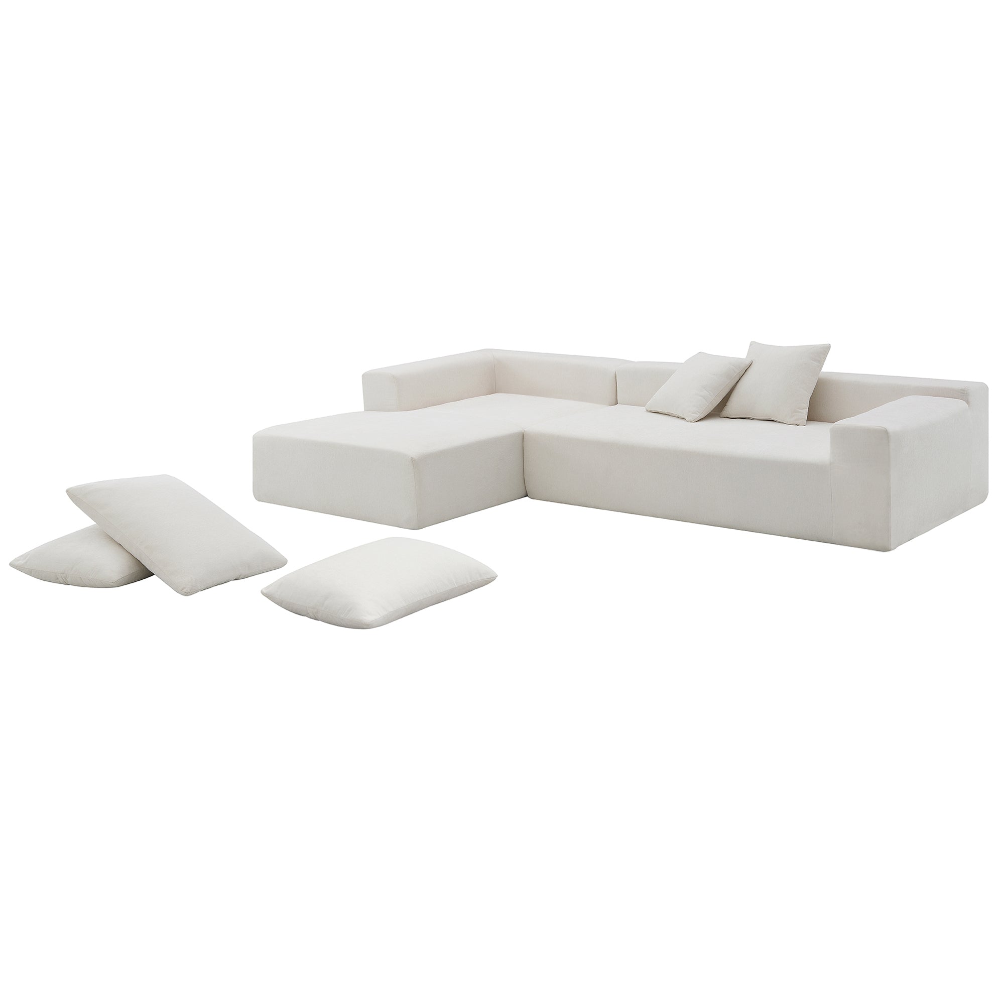 MAICOSY 109" L Shaped Sectional Sofa Bed Couches 2Pc Loveseat Chaise Convertible