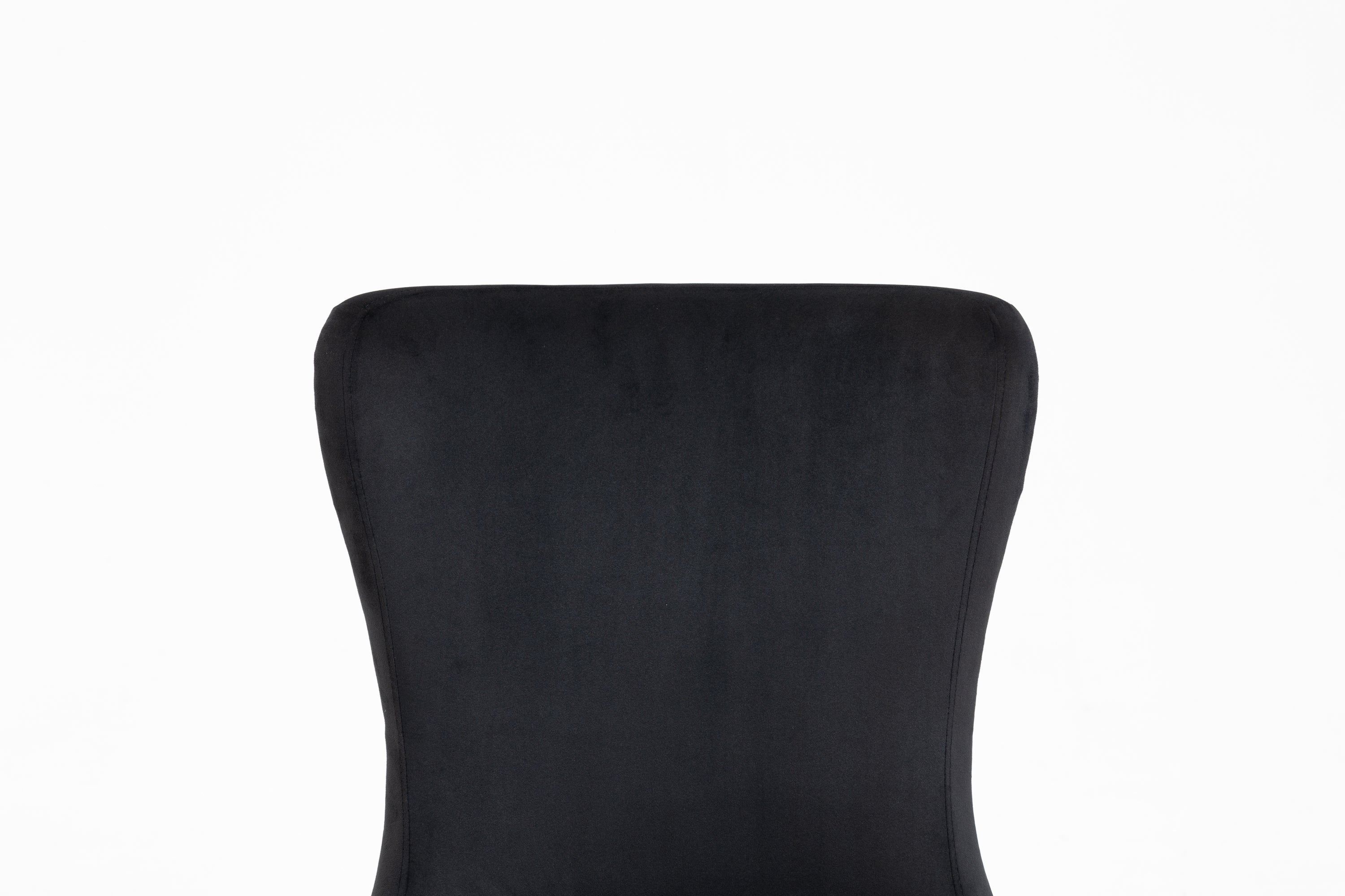 Velvet Upholstered Dining Chairs with Designed Back and Nailhead trim and Solid Wood Legs (Set of 2) - Black