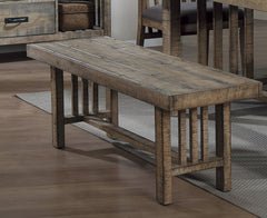 Rustic Design Bench Distressed Light Brown Finish Wooden Dining Furniture