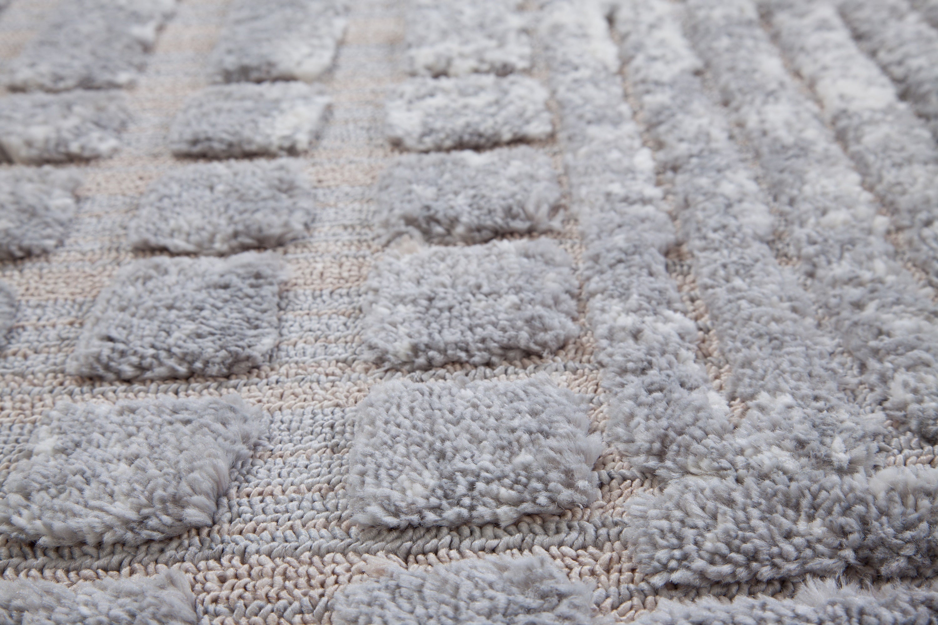 Graphics Gray and Beige Polyester Area Rug 5x8