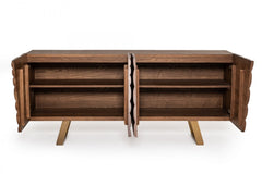 Finley Mid-Century Walnut & Gold Buffet