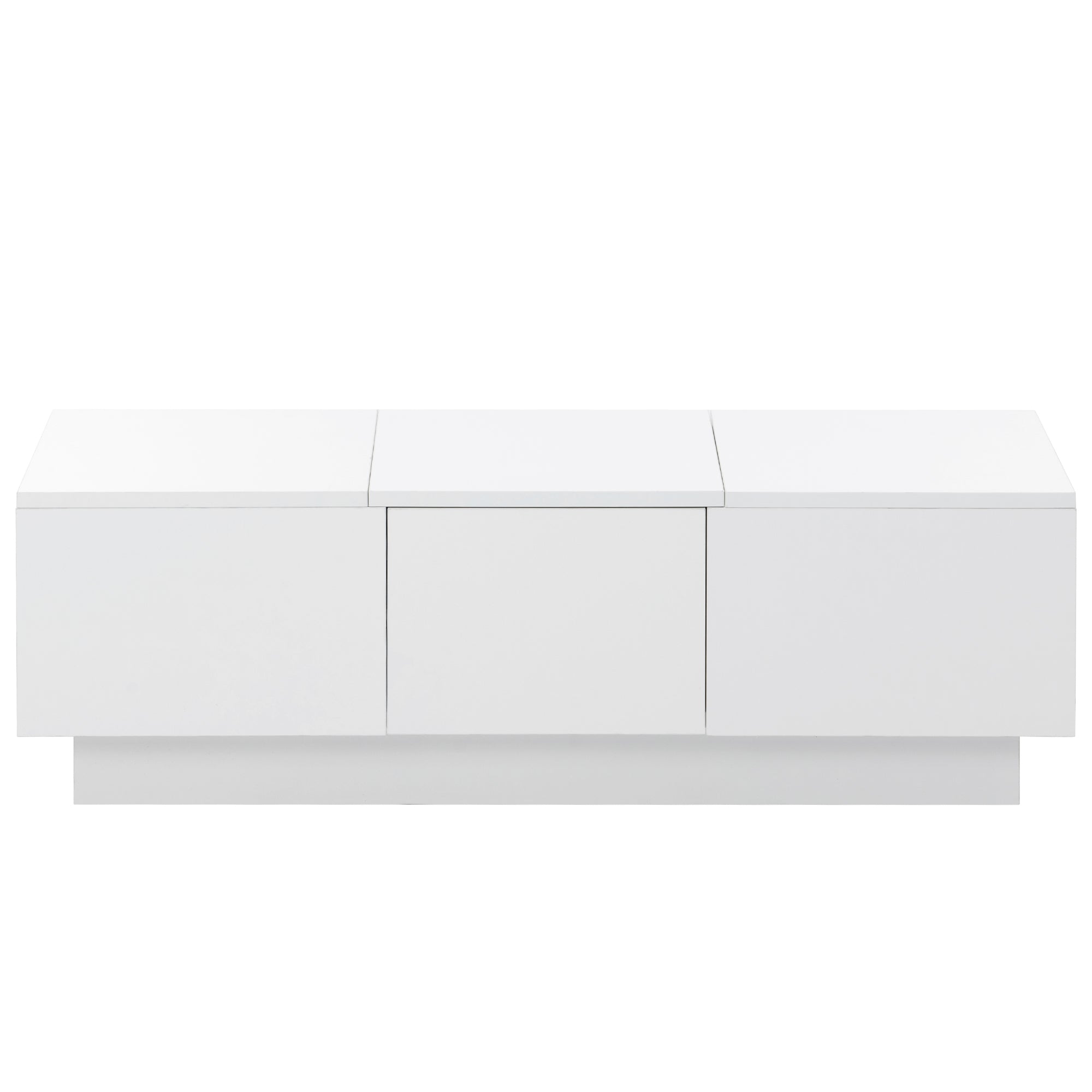 Multifunctional Coffee Table with 2 large Hidden Storage Compartment - White