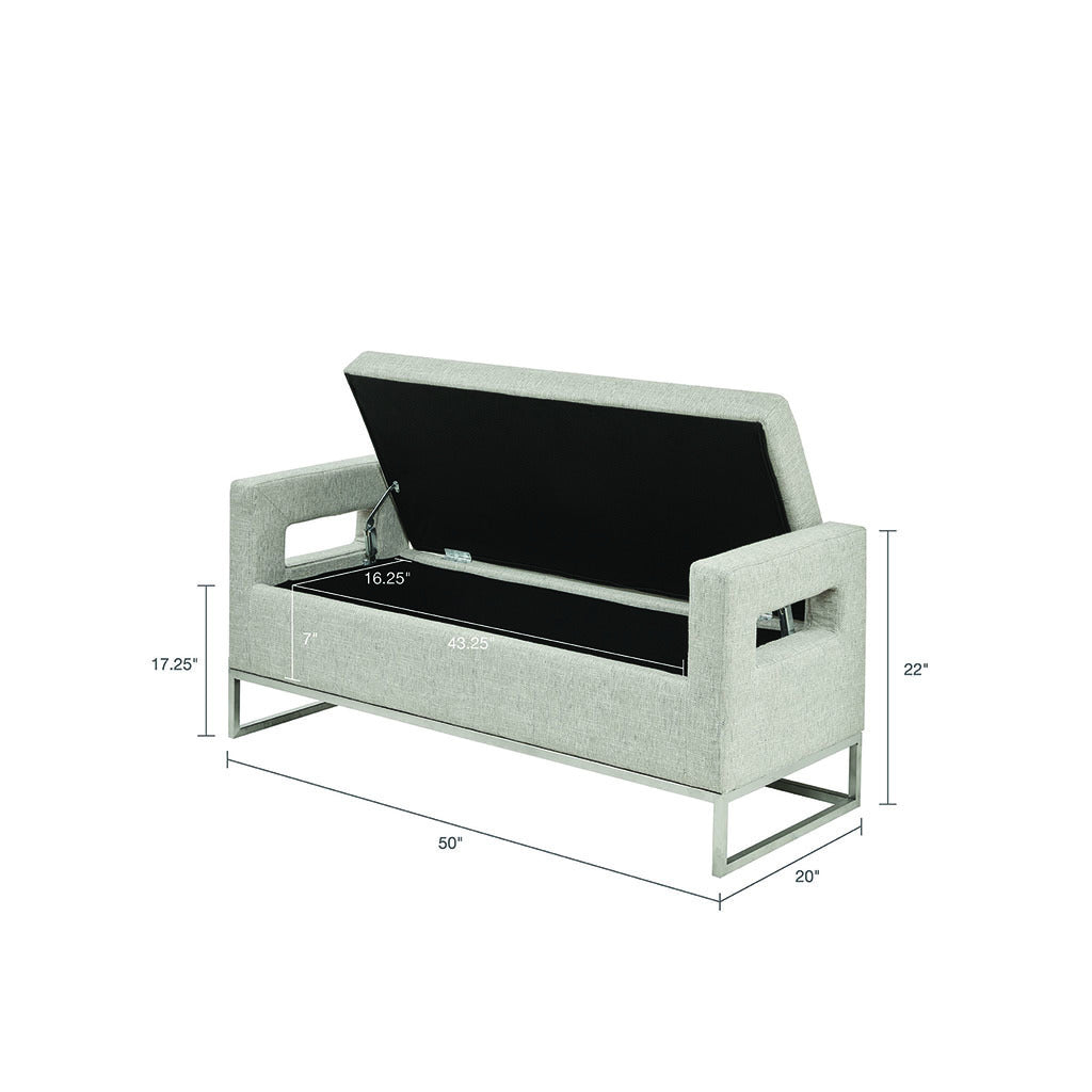 Crawford Storage Bench - Grey