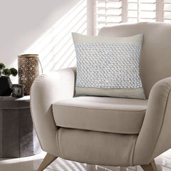20x20" Square Cotton Accent Throw Pillow, Soft Banded Braided Patchwork - White, Cream