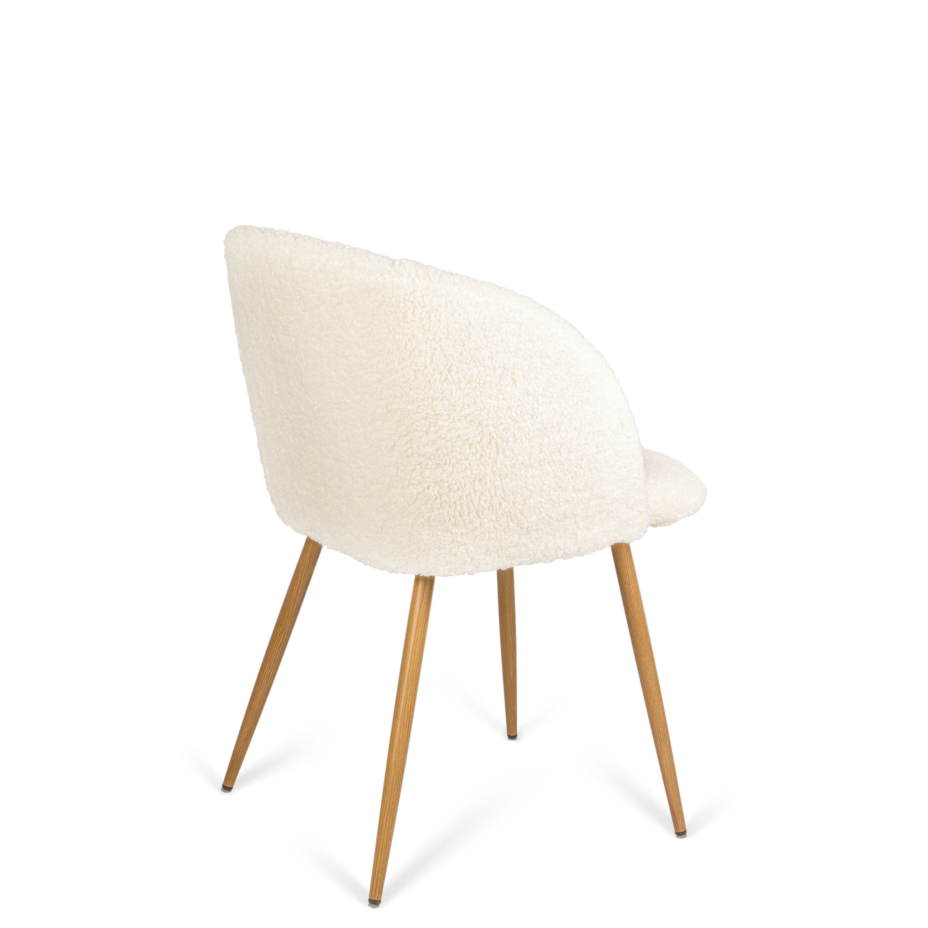 Teddy Faux Fur Dining Armrest Chair (Set of 2) - Off White
