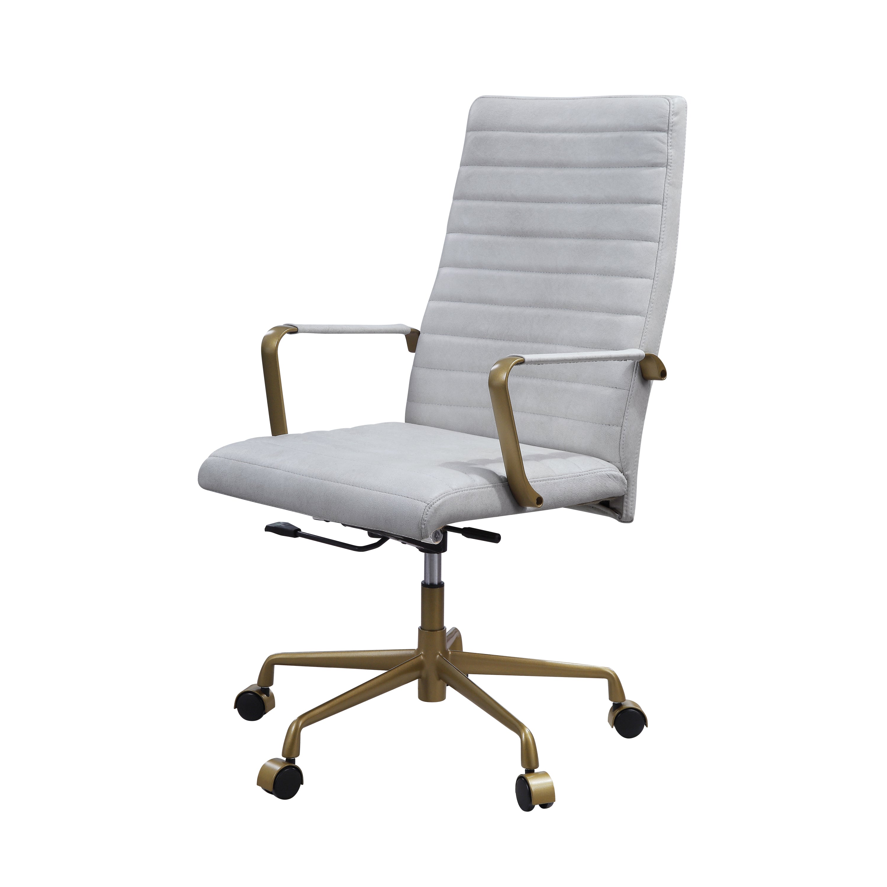 Vintage Office Chair Top Grain Leather - White