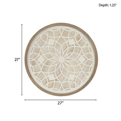 Leah Round Two-tone Medallion Wall Decor